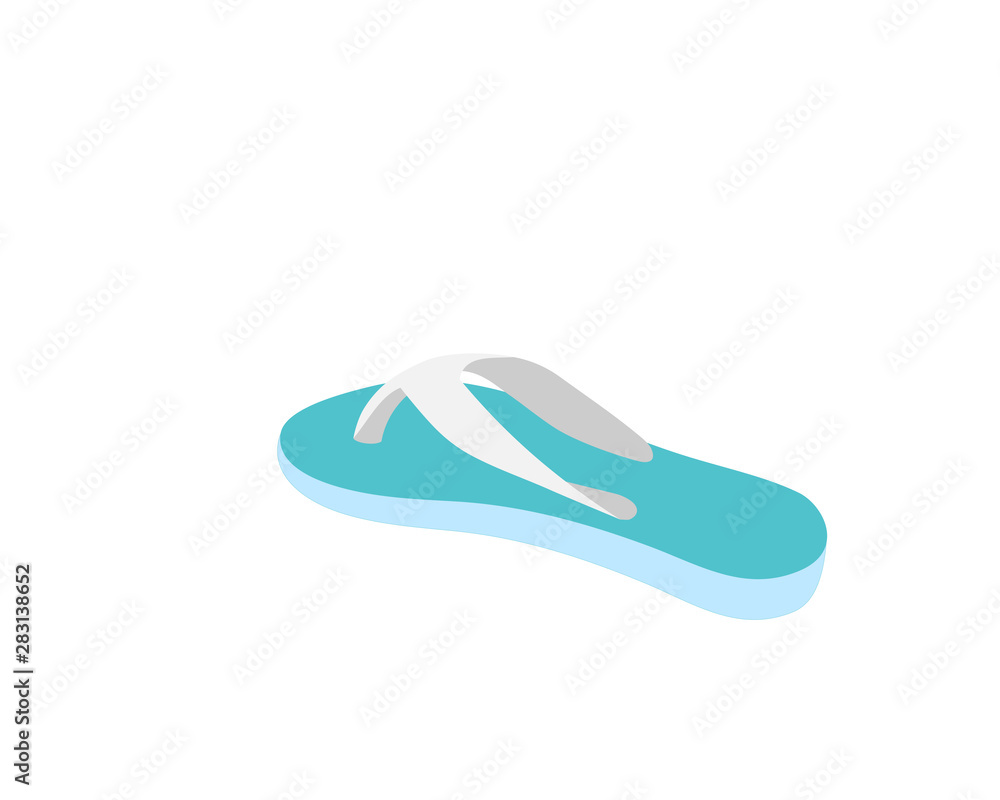 Drawing of a blue and white sandal, vector illustration