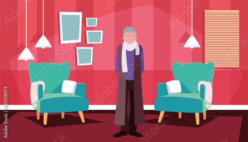 happy grandparents day flat design