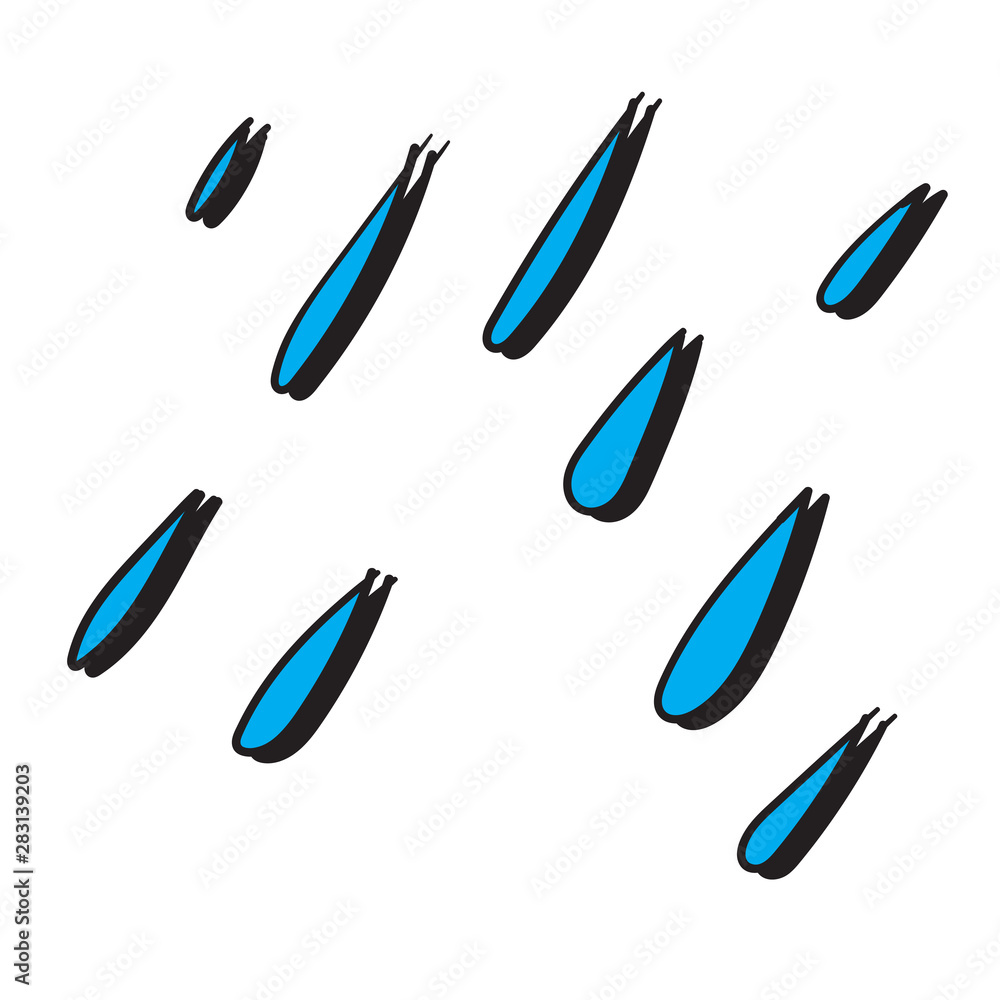 doodle water drop illustration with handmade style doodle water drop illustration with handmade style