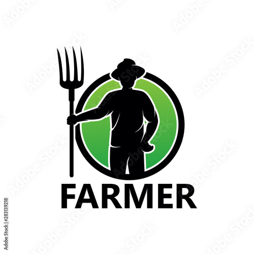 Farmer Logo Template Design Vector, Emblem, Design Concept, Creative Symbol, Icon