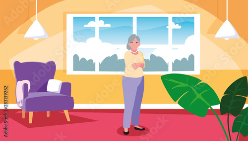 happy grandparents day flat design