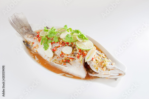 steamed seabass with lemon sauce