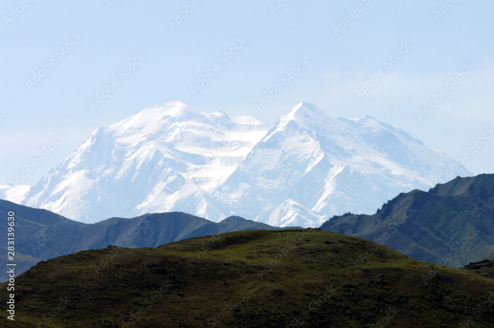 Mount McKinley peak on a clear day