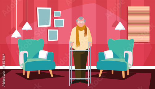 happy grandparents day flat design