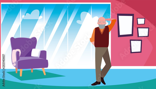 happy grandparents day flat design