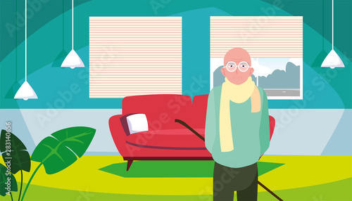 happy grandparents day flat design