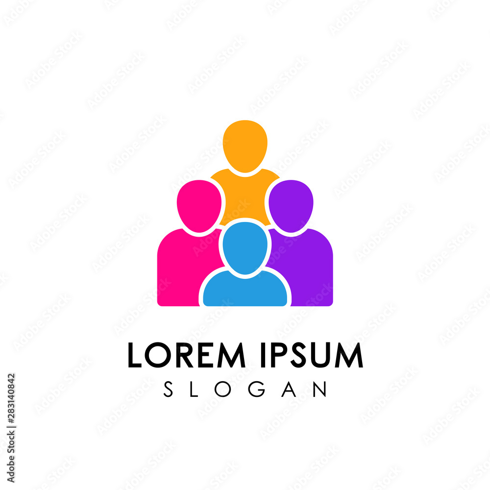Teamwork and community logo design vector. Adoption and social network logo design template. Teamwork and community logo design vector. Adoption and social network logo design template.