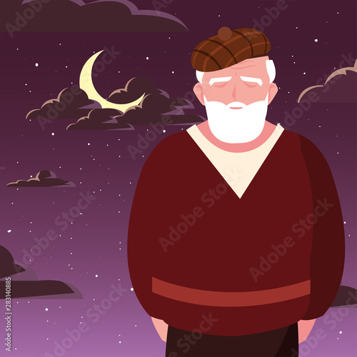 happy grandparents day flat design