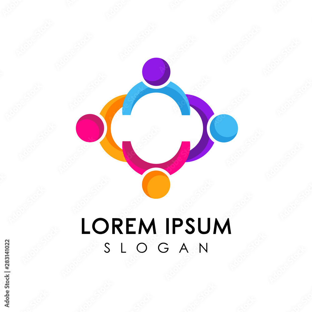 Teamwork and community logo design vector. Adoption and social network logo design template. Teamwork and community logo design vector. Adoption and social network logo design template.