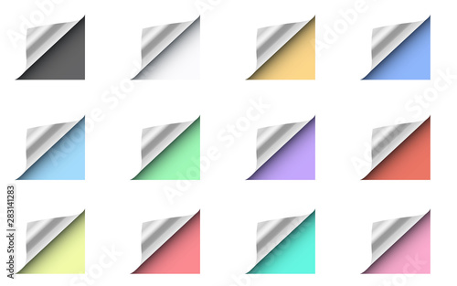 silver paper flip on the colorful paper background