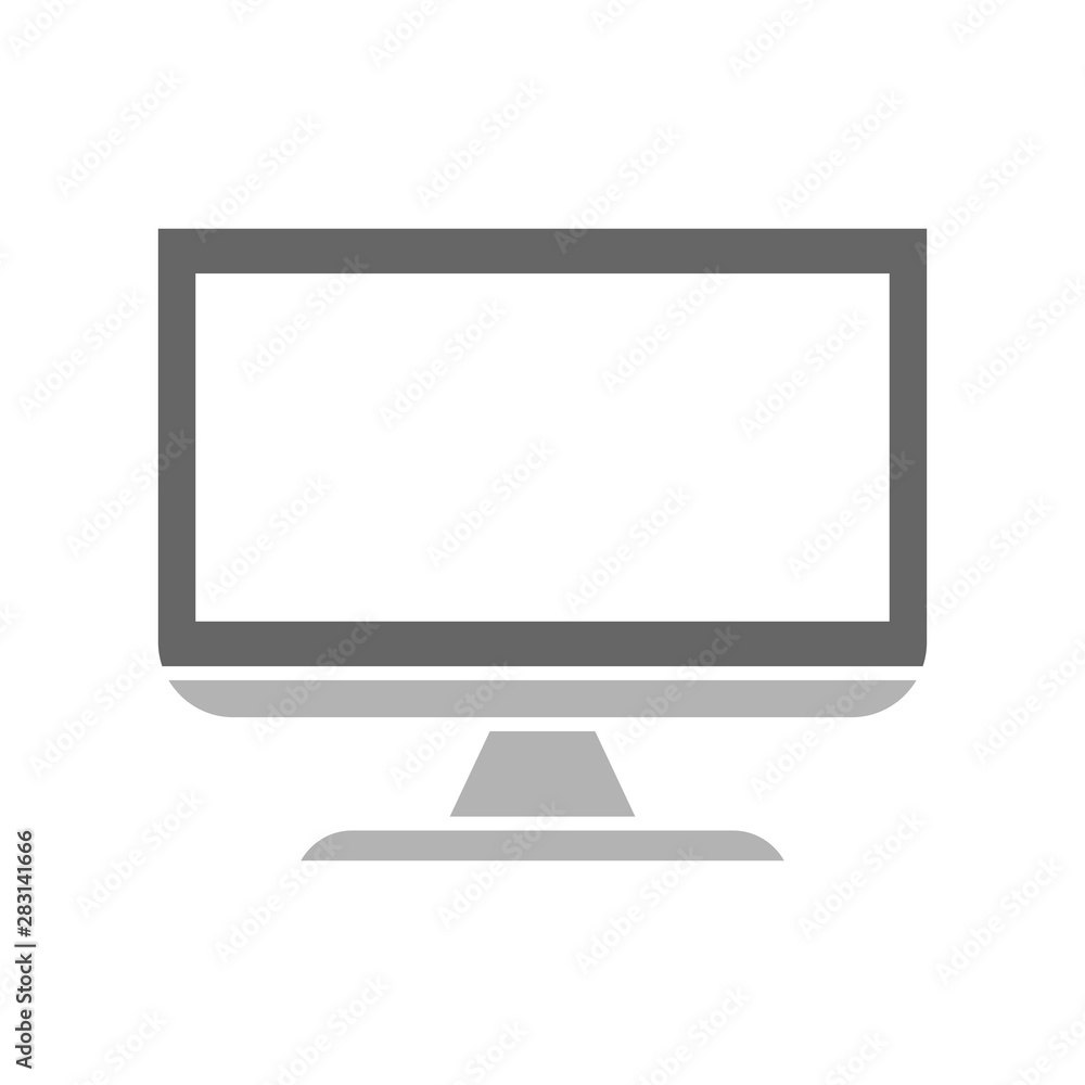 Computer Monitor Illustration Design, Flat PC Screen Icon - Vector Computer Monitor Illustration Design, Flat PC Screen Icon - Vector