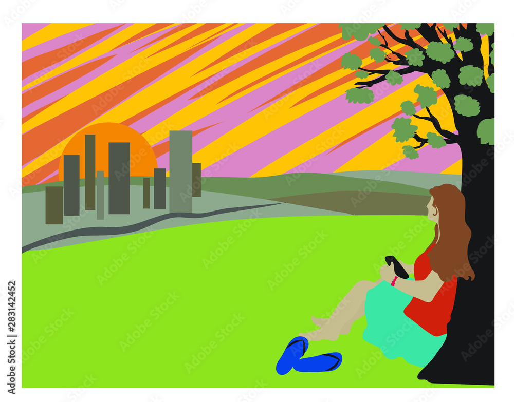 Woman Escapes Busy City for a Day at the Park Woman Escapes Busy City for a Day at the Park