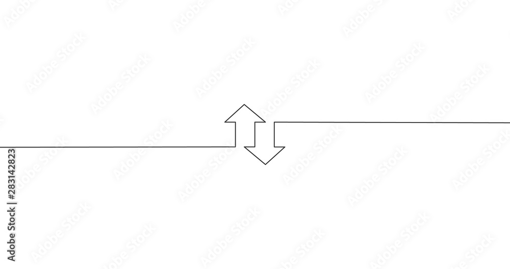 two linear arrows up down icon, two arrows linear sign yellow background. vector illustration. two linear arrows up down icon, two arrows linear sign yellow background. vector illustration.