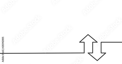 two linear arrows up down icon, two arrows linear sign background. vector illustration.