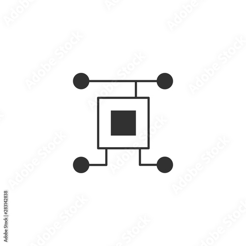 chip processor icon, circui...