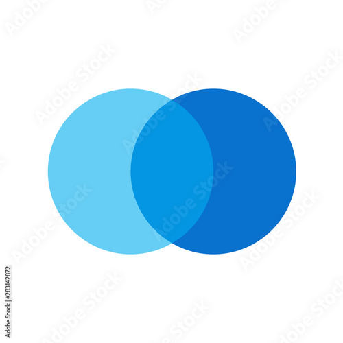 two overlapping circles design vector and marketing can be used for workflow layout, annual report, web design. Business concept with steps or processes