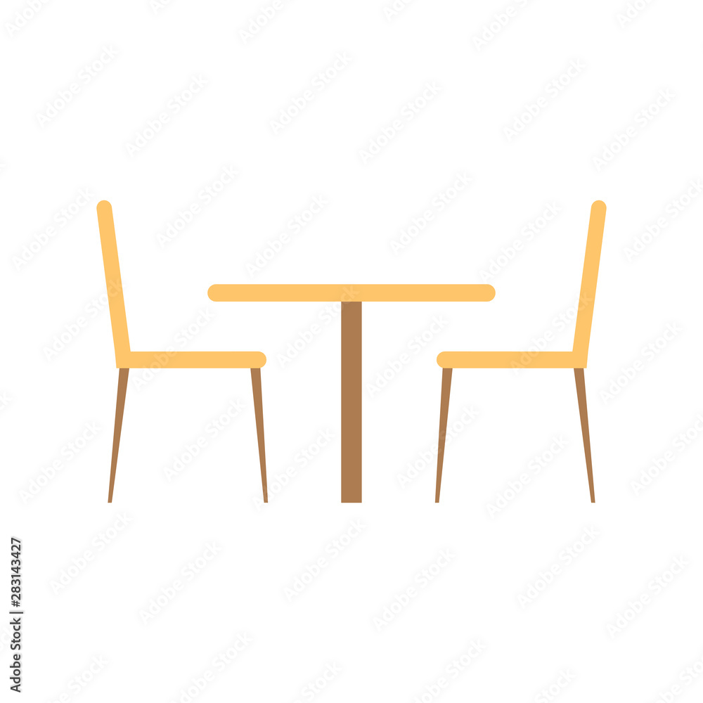 Vector illustration of table and chairs. Vector furniture. Vector illustration of table and chairs. Vector furniture.
