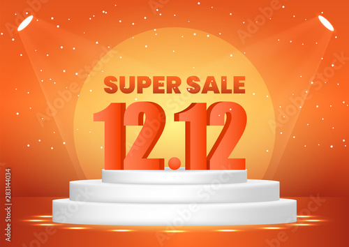 December 12 super sale shopping day on pedestal web banner