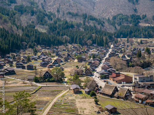 Historic Village of Shirakawa-go in spring , Japan