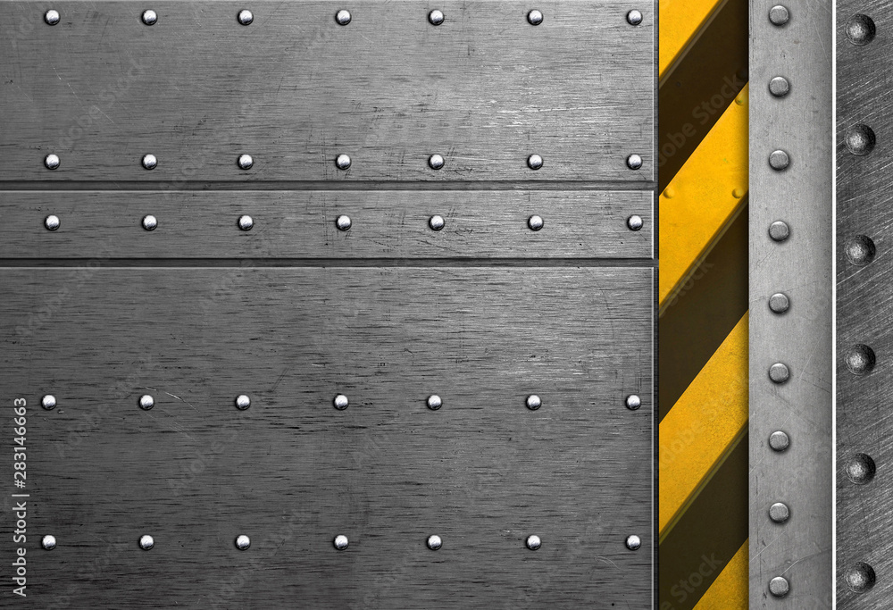 Fototapeta premium Metal plate with rivets