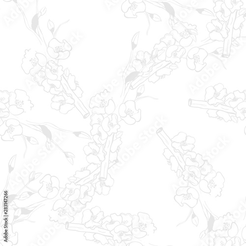 Vintage brunch gold collection for wallpaper design. Seamless vintage background. Botanical illustration. Spring floral texture. 