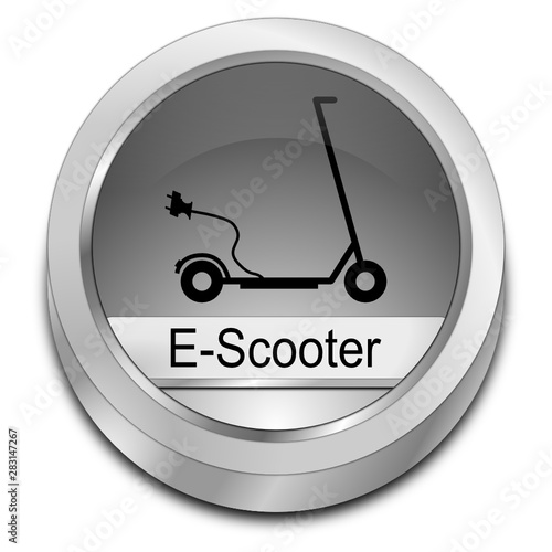 E-Scooter Button - 3D illustration
