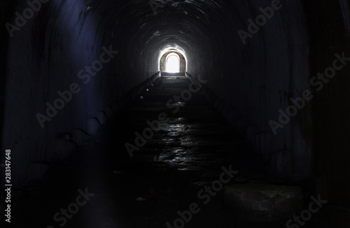 Exit the underground tunnel at Fort Pospelova  Russian Island  Vladivostok.
