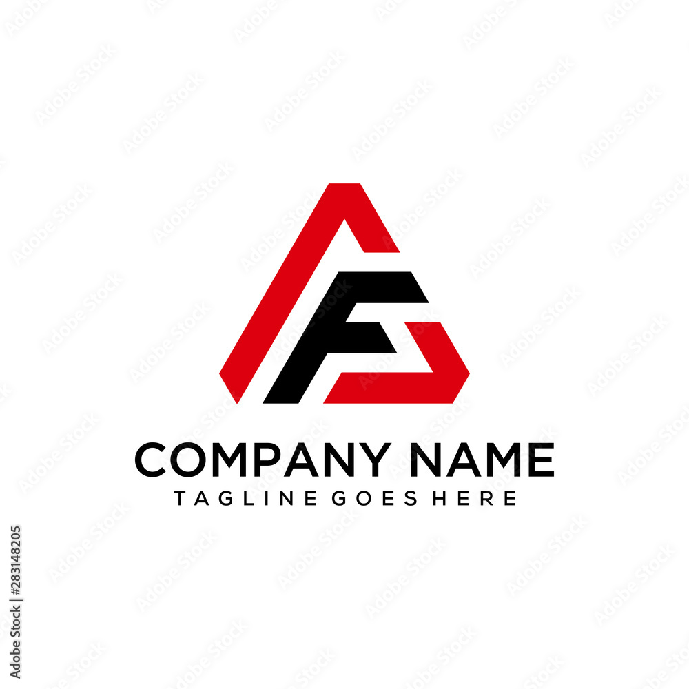 Fa Sign illustration letter AF or FA sign formed in a trendy way to resemble a ...