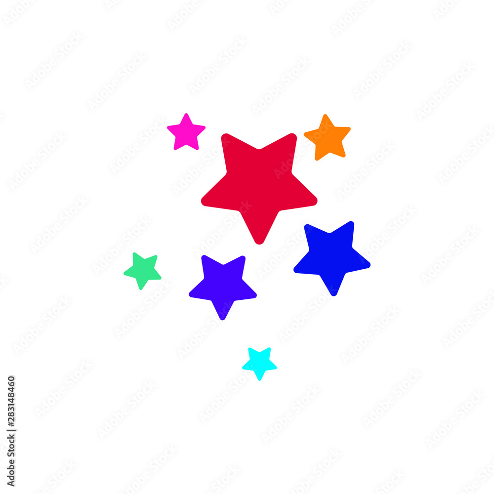 Star minimalistic icon logo template, elegant stars emblem vector illustration design
