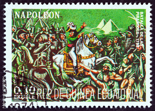 Napoleon, the Battle of the Pyramids, 1798 (Equatorial Guinea 1977)