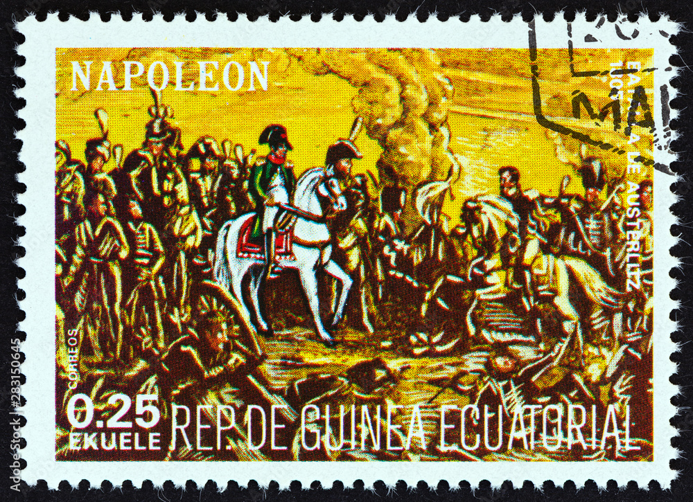 Napoleon, the Battle of Austerlitz, 1805 (Equatorial Guinea 1977)
