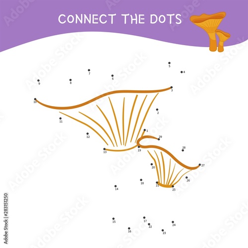 Educational game for kids. Dot to dot game for children. Forest collection.