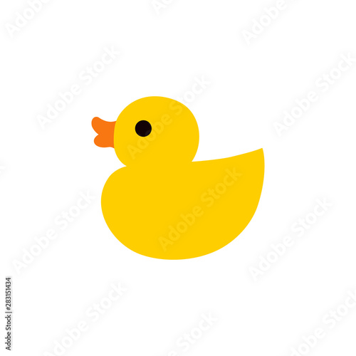 Vector illustration of  yellow rubber duck. Rubber duck icon.