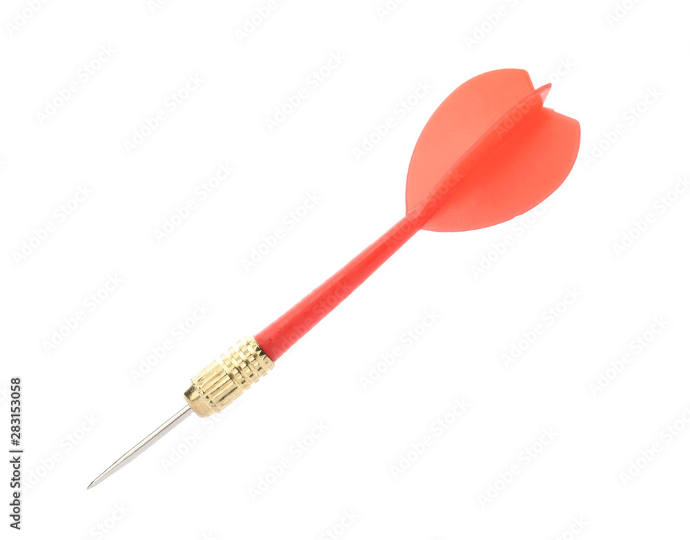 Single sharp red dart isolated on white Single sharp red dart isolated on white