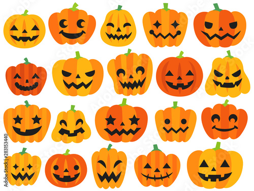 色々なハロウィンのかぼちゃのイラストセット