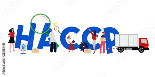 HACCP Hazard Analysis Critical Control Points illustration team work together management