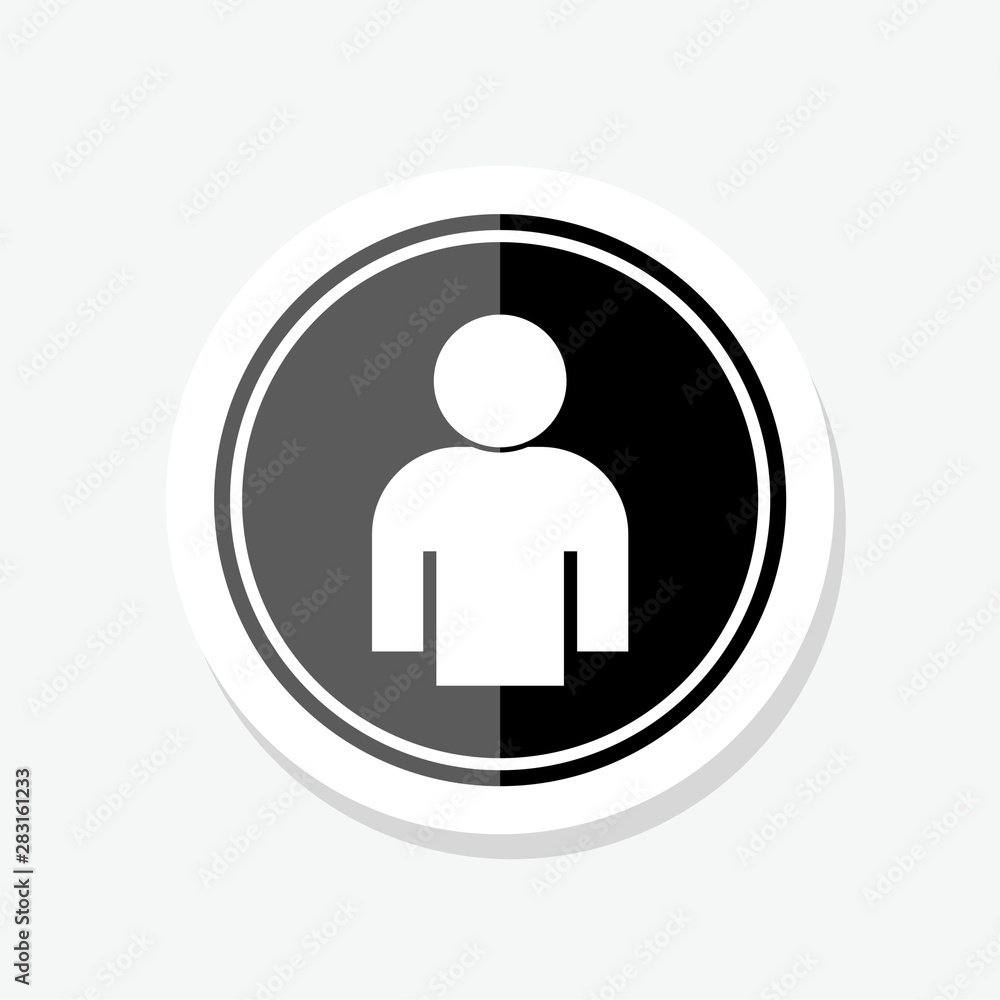 Human sticker icon in black Circle. Man profile Icon. User sign Human sticker icon in black Circle. Man profile Icon. User sign