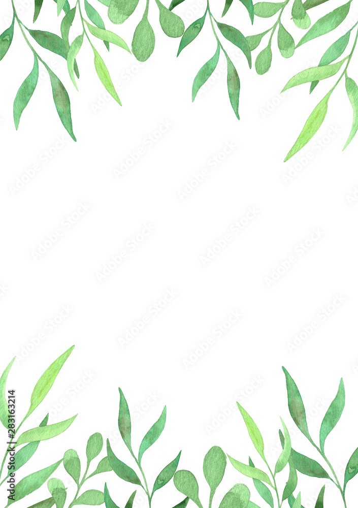 greenery card template A5