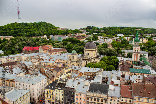 Architecture of Lviv. Lviv is the cultural center of Ukraine. Television and town hall in the center. Tourist attractions. .