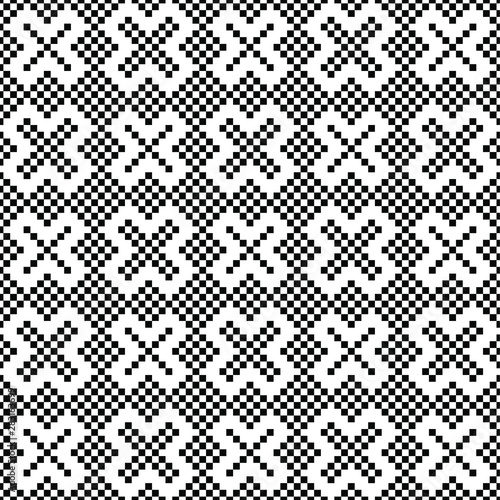 Seamless pattern of black squares on white background.