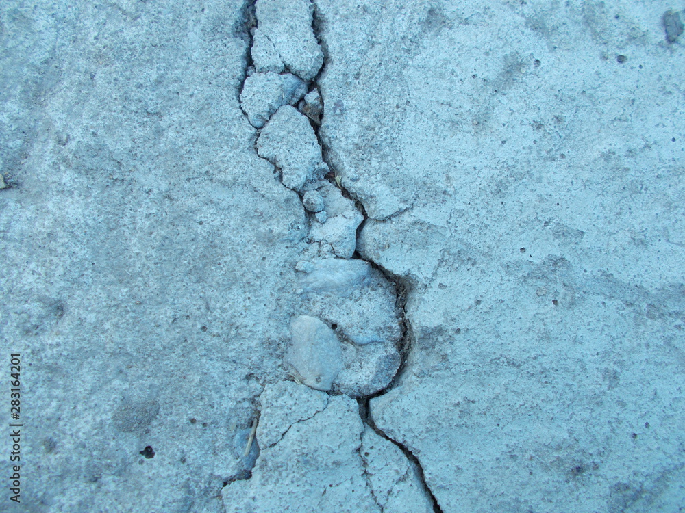  Crack on a concrete surface in Los Angeles for interior design.