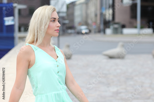 Outdoor portrait of young beautiful girl