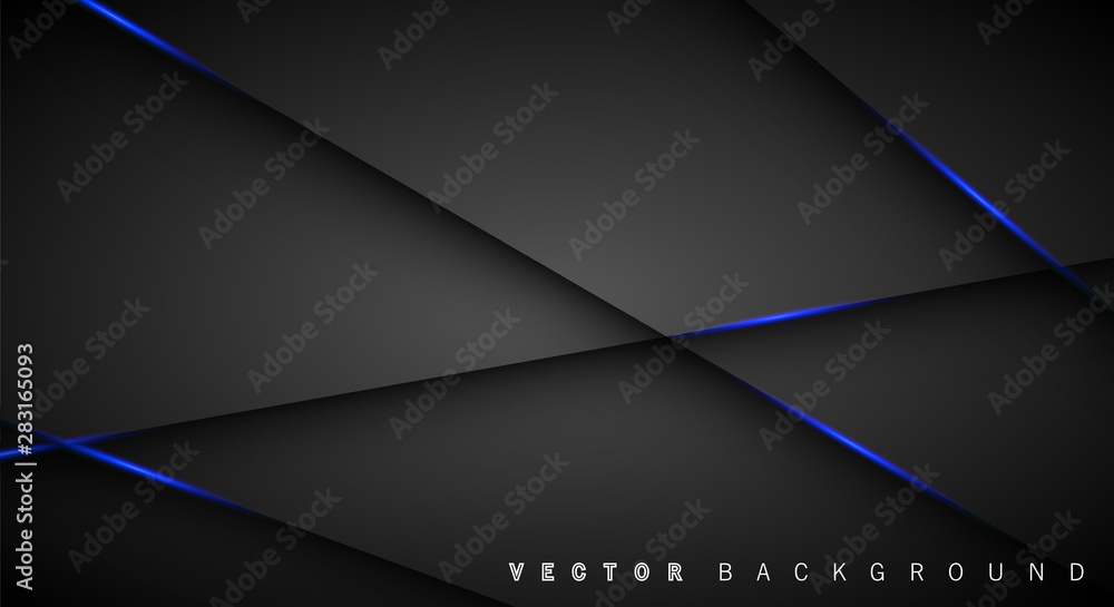 Blue light line shadow dark grey luxury background Blue light line shadow dark grey luxury background