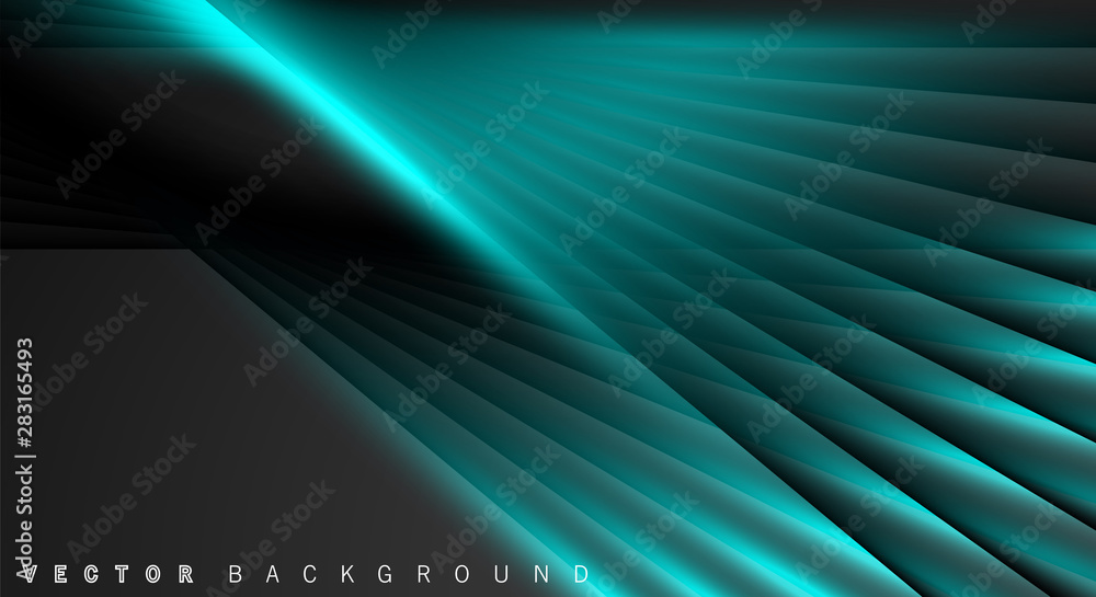 Blue light line shadow dark grey luxury background