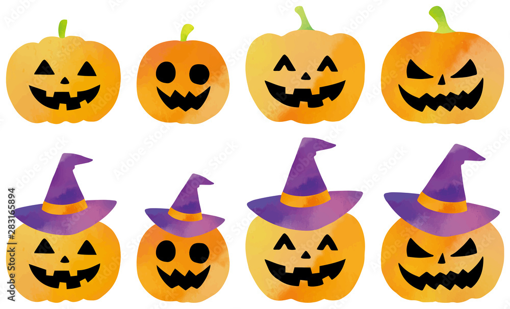 ハロウィン_かぼちゃイラストセット1 ハロウィン_かぼちゃイラストセット1