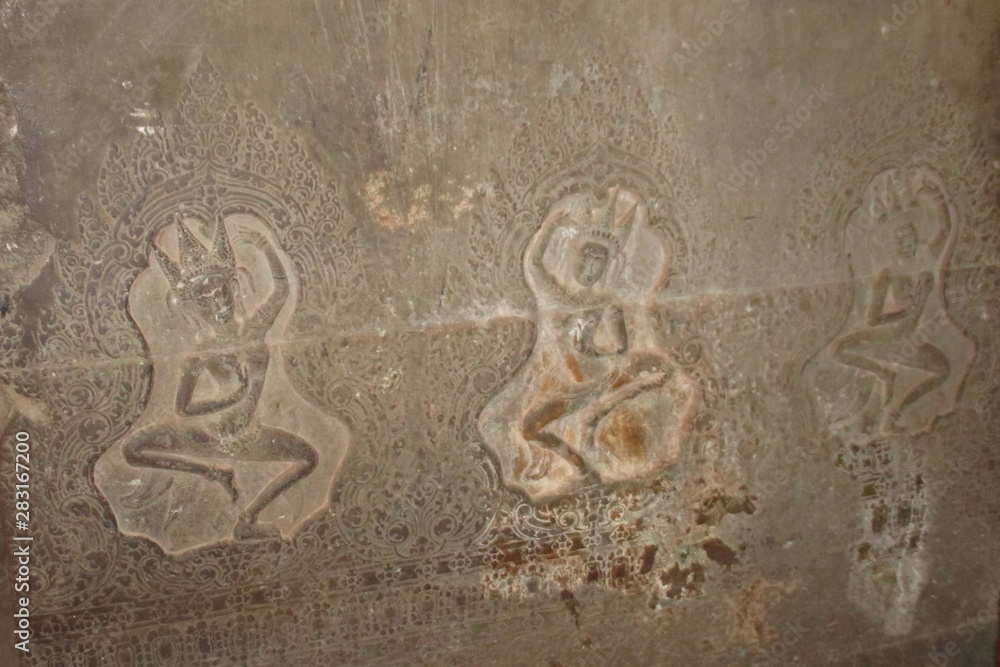Cambodia Apsaras to Angkor Wat detail of stone