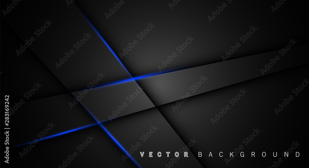 Blue light line shadow dark grey luxury background Blue light line shadow dark grey luxury background