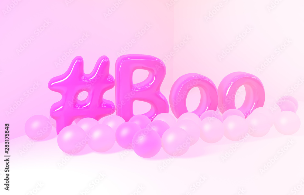 3d render. Abstract Boo alphabet. Halloween's day concept design. pink background. 3d render. Abstract Boo alphabet. Halloween's day concept design. pink background.