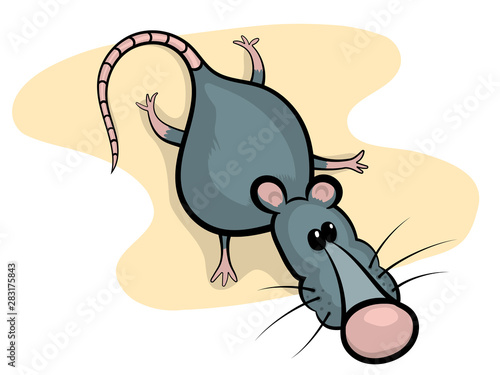 Gray rat cartoon character