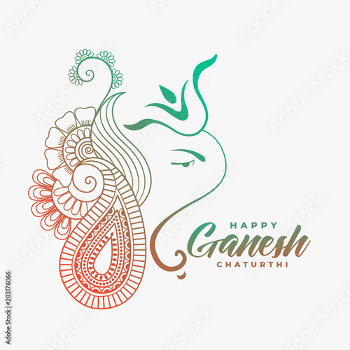 creative ganesha ji design for happy ganesh chaturthi